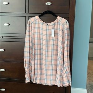 NWT Loft plaid blouse.